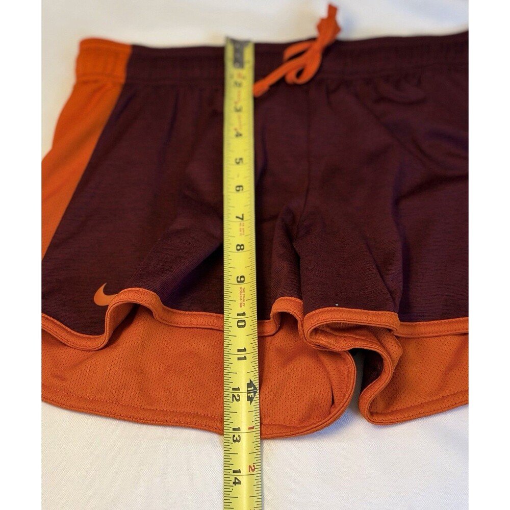 VIRGINIA TECH Hokies Women Med Maroon Nike DriFit Running Athletic Shorts Lined - Picture 8 of 10